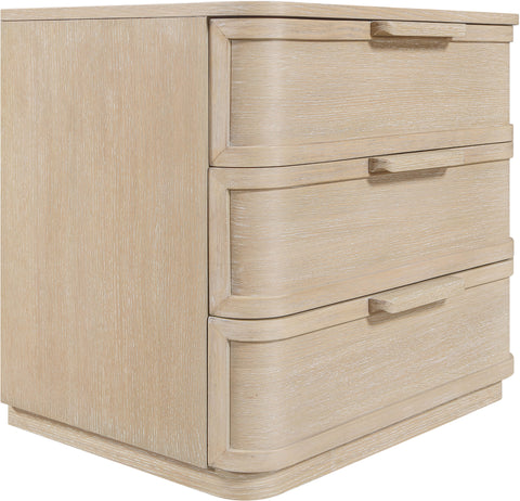 Florence 26" Natural Oak Veneer And Solid Wood Nightstand, 1 Piece