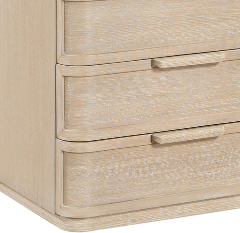 Florence 26" Natural Oak Veneer And Solid Wood Nightstand, 1 Piece