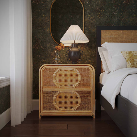 Genevieve Verona 27" Rattan Nightstand With Storage - image 2