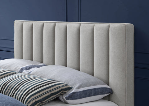 Noelle Beige Linen Textured Fabric Upholstered Queen Bed, 1 Piece (Style 2)