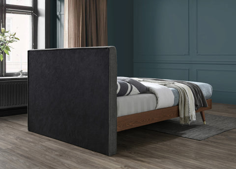 Noelle Grey Linen Textured Fabric Upholstered King Bed, 1 Piece (Style 2) (Style 2)