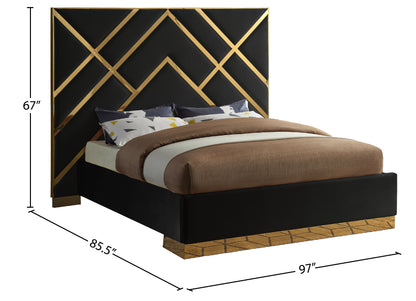 Gia Black Velvet King Bed K