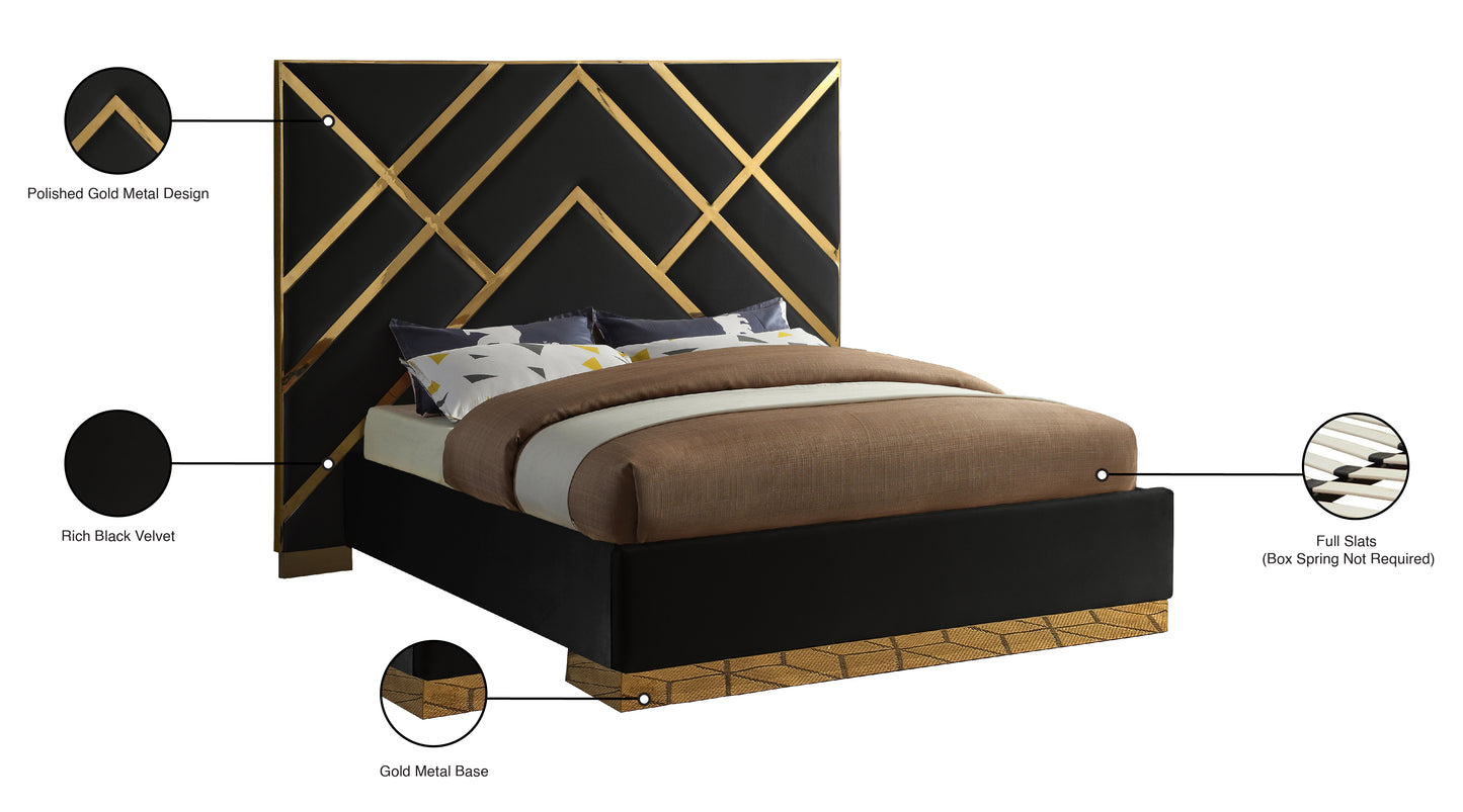 gia black velvet king bed k