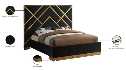 Gia Black Velvet King Bed K