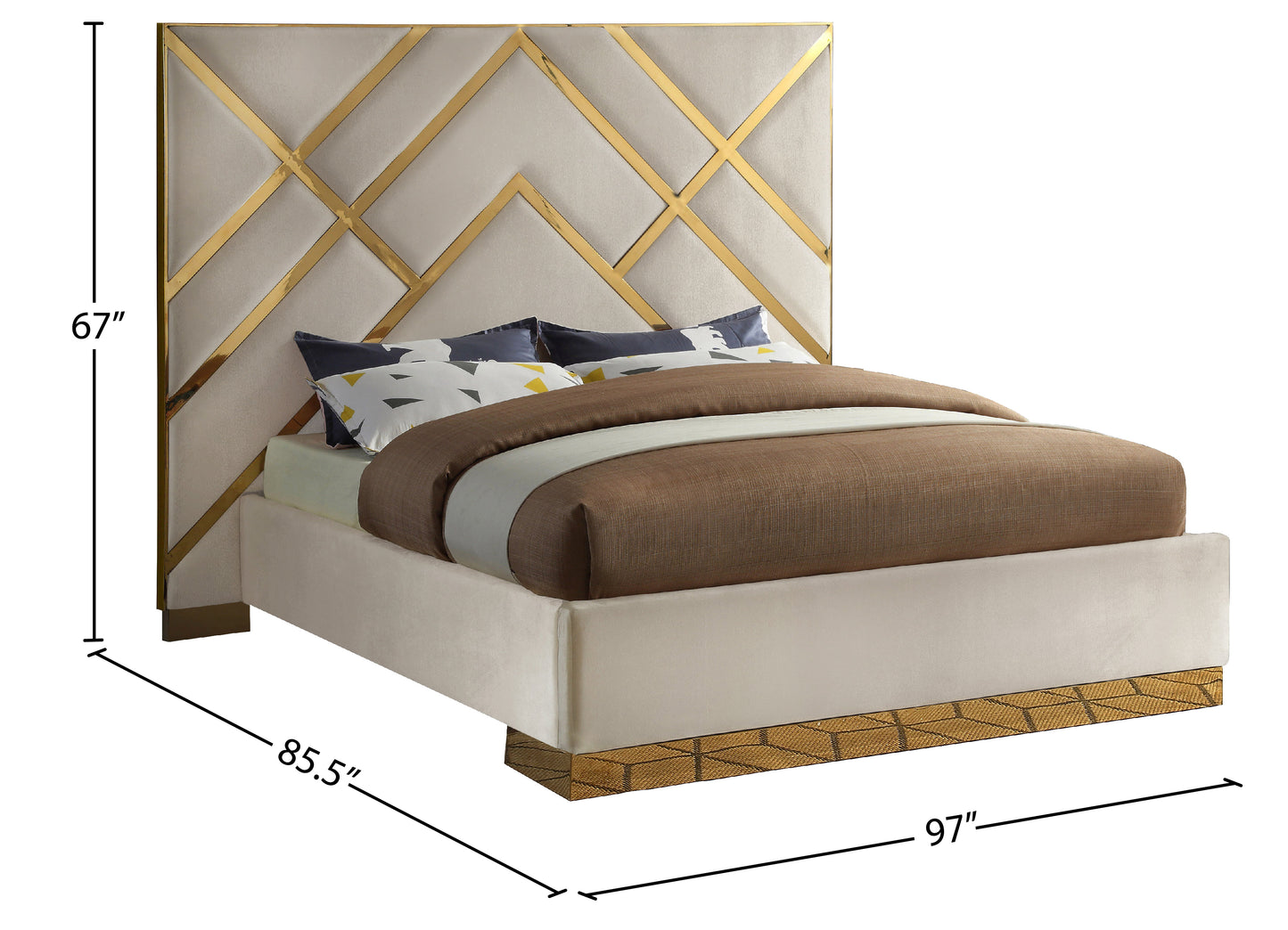 gia cream velvet king bed k