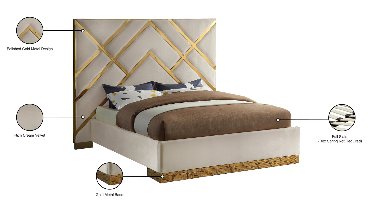 gia cream velvet king bed k