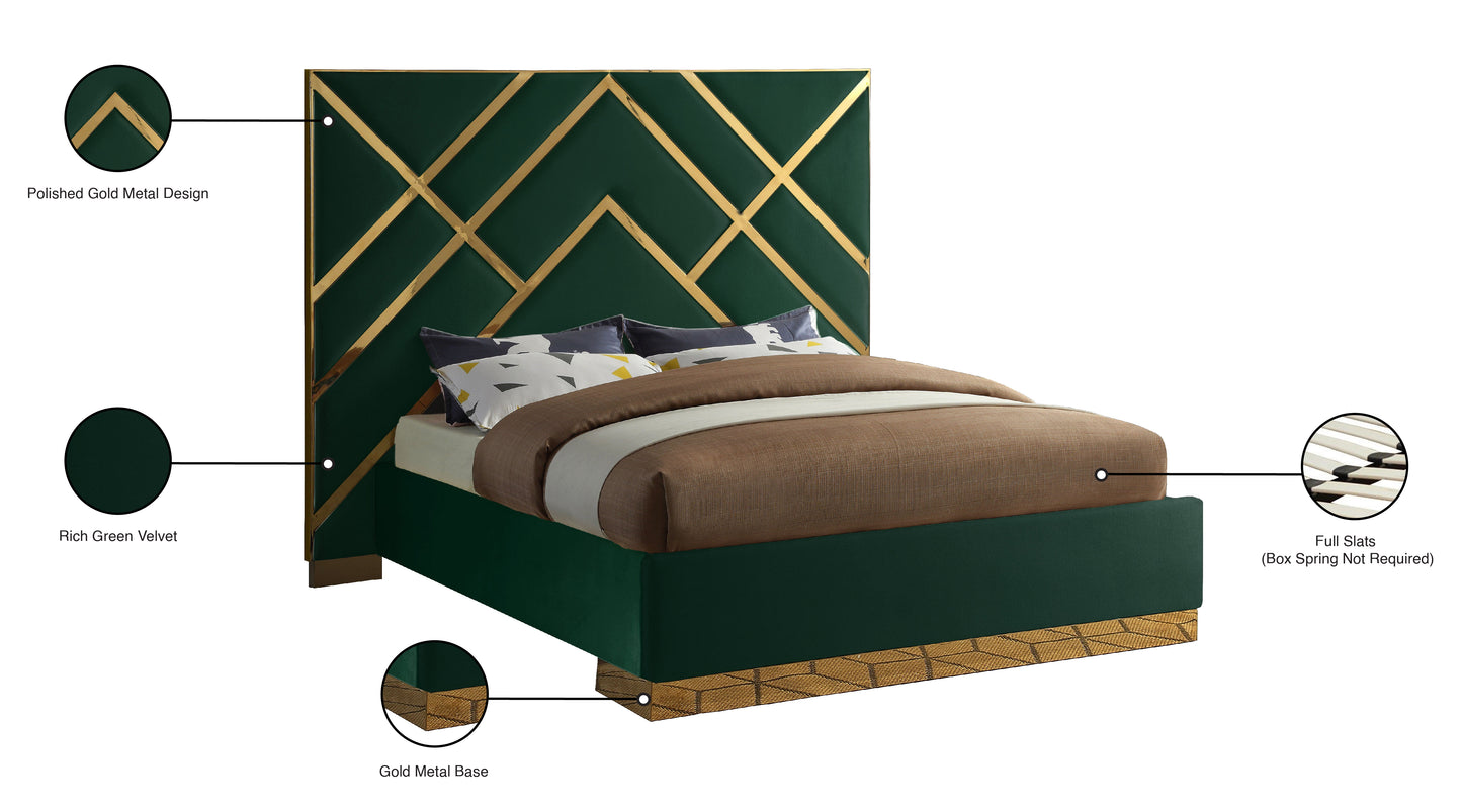 gia green velvet king bed k