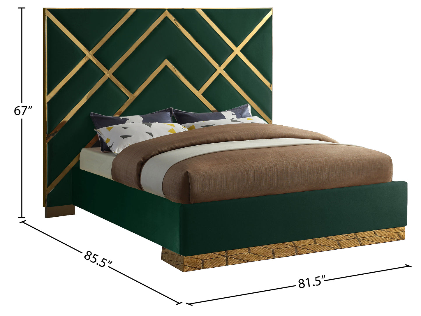 gia green velvet queen bed q