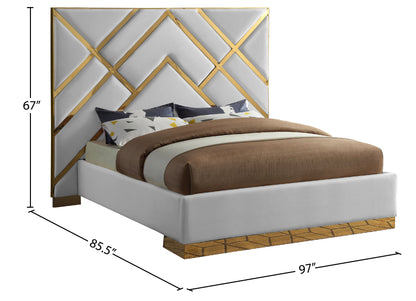 Gia White Faux Leather King Bed K