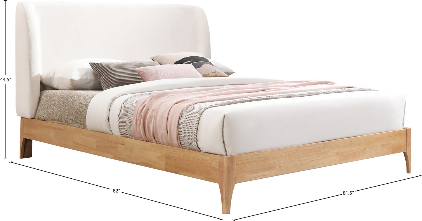 lemar cream polyester fabric king bed k