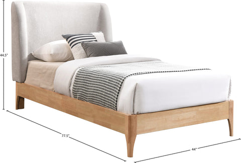 Lemar Grey Polyester Fabric Twin Bed T