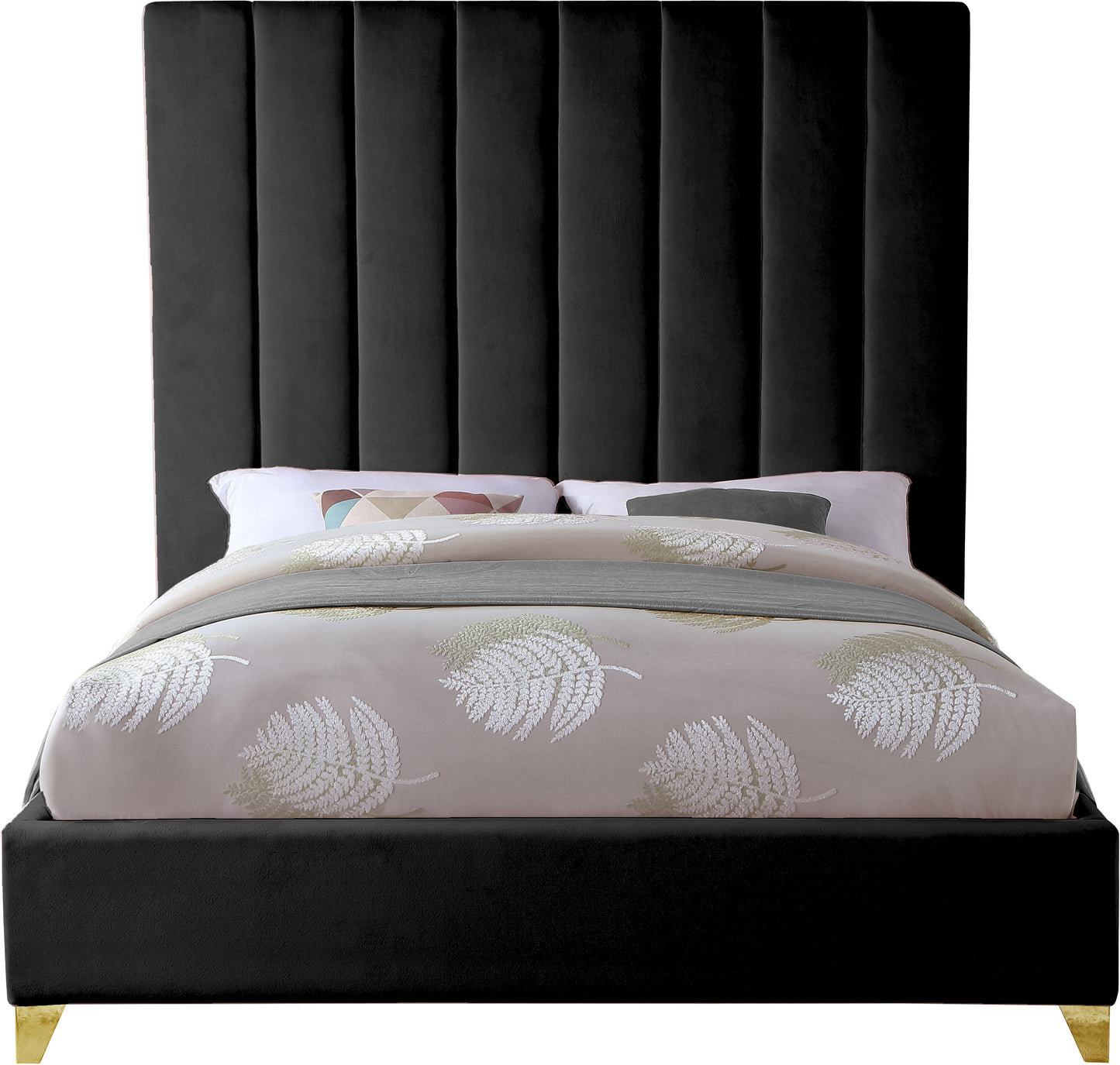 bowen black velvet full bed f