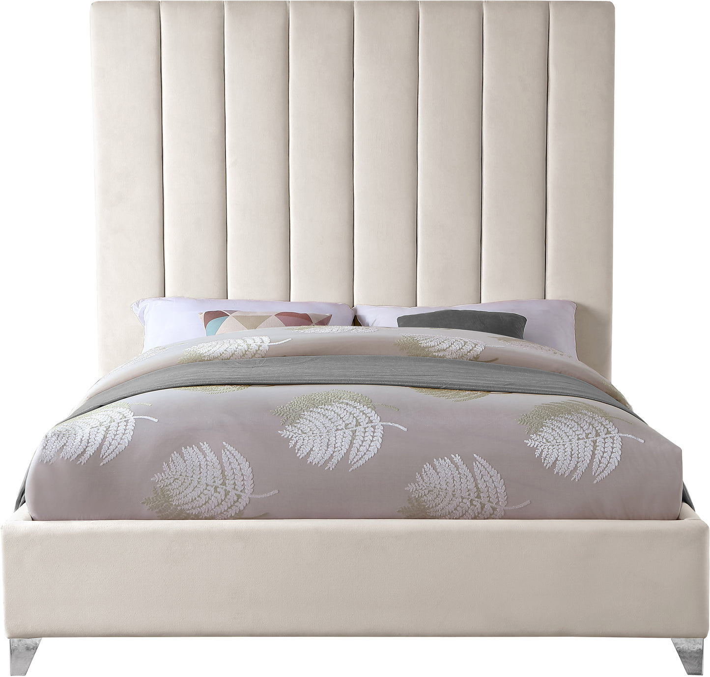 bowen cream velvet king bed k