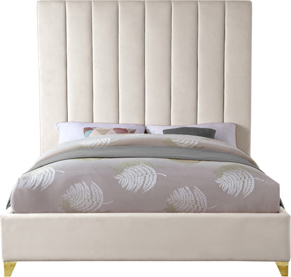 Bowen Cream Velvet King Bed K