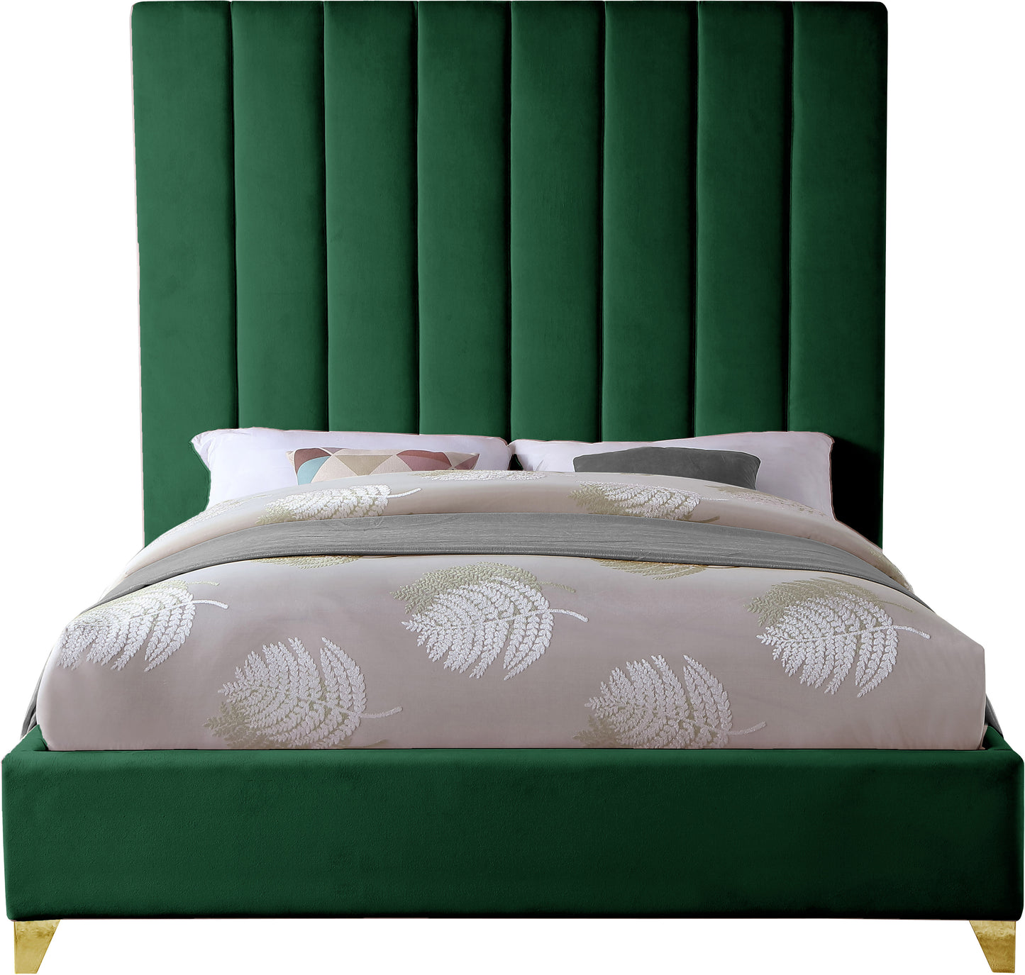 bowen green velvet full bed f