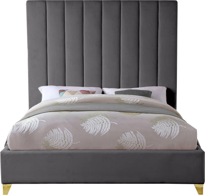 Bowen Grey Velvet King Bed K