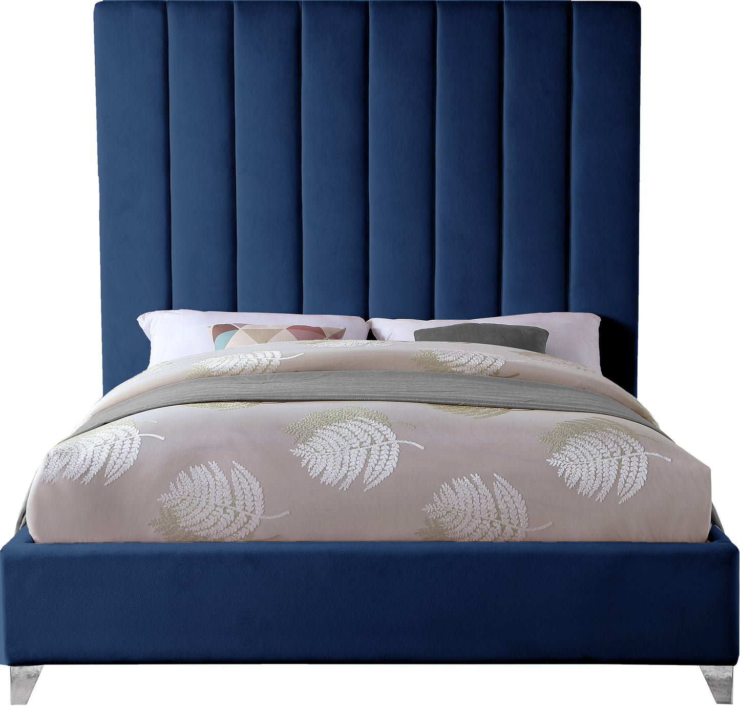 bowen navy velvet king bed k