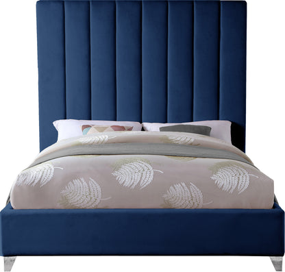 Bowen Navy Velvet King Bed K