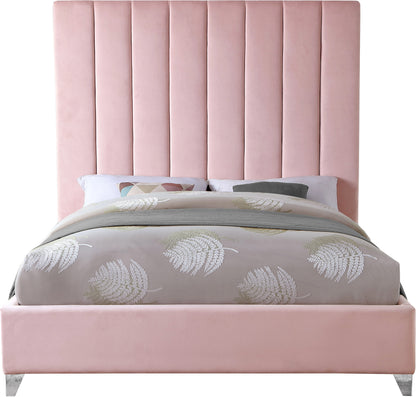 Bowen Pink Velvet King Bed K