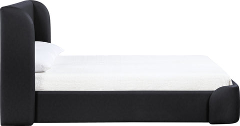 Talia Black Vegan Leather Upholstered Full Bed, 1 Piece