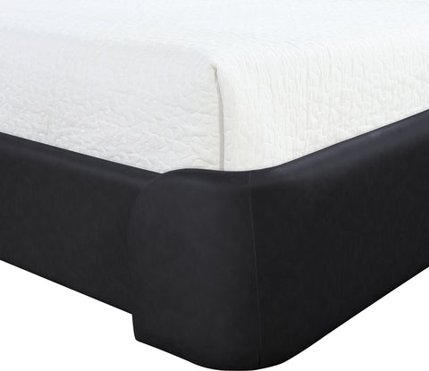Talia Black Vegan Leather Upholstered King Bed, 1 Piece