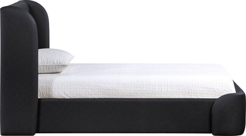 Talia Black Vegan Leather Upholstered Twin Bed, 1 Piece