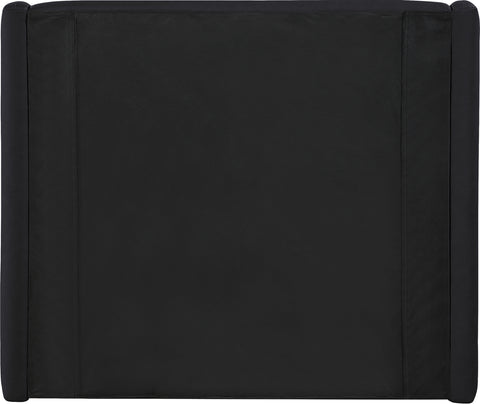 Talia Black Vegan Leather Upholstered Twin Bed, 1 Piece