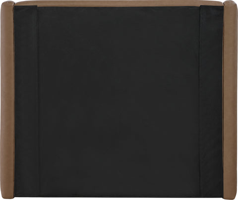 Talia Brown Vegan Leather Upholstered Twin Bed, 1 Piece