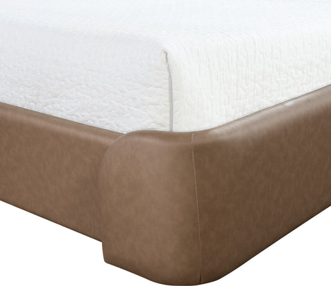 Talia Brown Vegan Leather Upholstered Twin Bed, 1 Piece