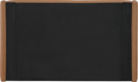 Talia Cognac Vegan Leather Upholstered Queen Bed, 1 Piece