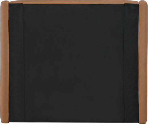Talia Cognac Vegan Leather Upholstered Twin Bed, 1 Piece