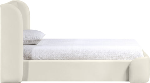 Talia Cream Vegan Leather Upholstered Twin Bed, 1 Piece