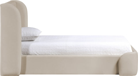 Talia Taupe Vegan Leather Upholstered Twin Bed, 1 Piece