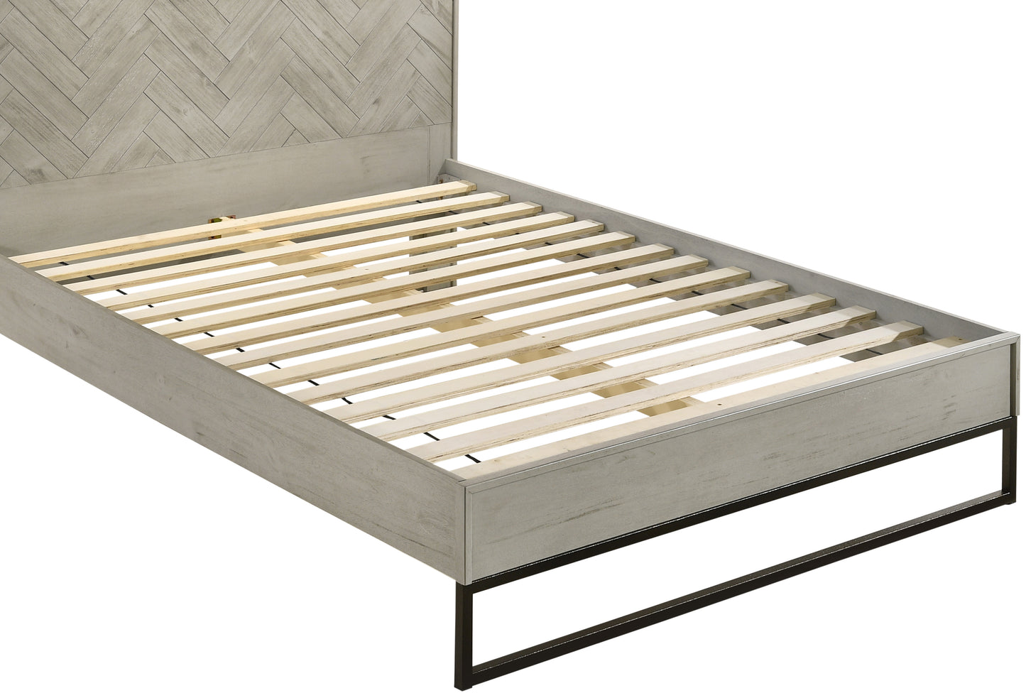 banquet grey stone king bed (3 boxes) k