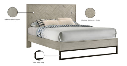 Banquet Grey Stone Queen Bed (3 Boxes) Q