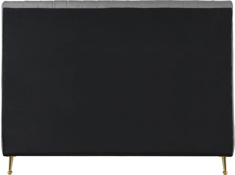 Arc Grey Velvet Full Bed (3 Boxes) F