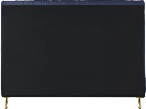 Arc Navy Velvet King Bed (3 Boxes) K