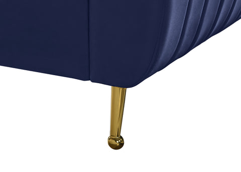 Arc Navy Velvet King Bed (3 Boxes) K