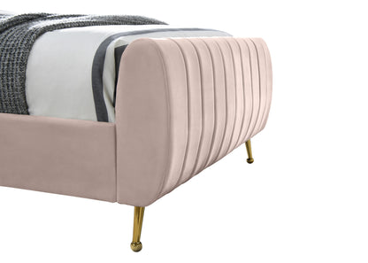 Arc Pink Velvet Full Bed (3 Boxes) F