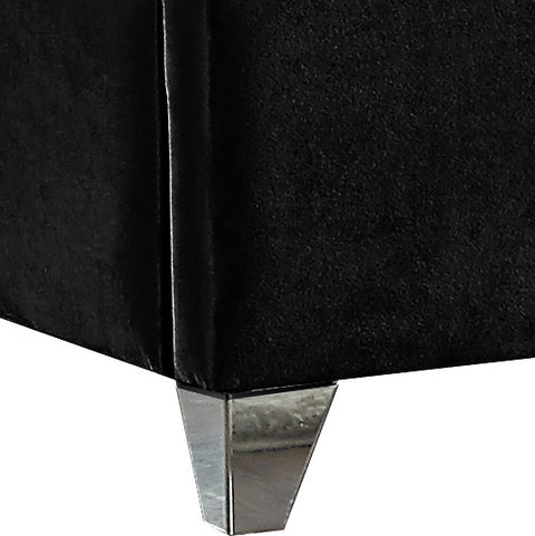 Estelle Black Velvet Upholstered Full Bed, 1 Piece (Style 2)