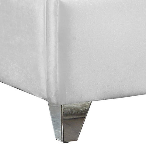 Estelle White Velvet Upholstered King Bed, 1 Piece (Style 2)