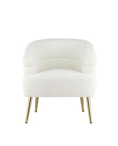 nissa accent chair, white teddy sherpa