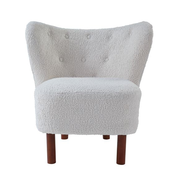 oblis accent chair, white teddy sherpa