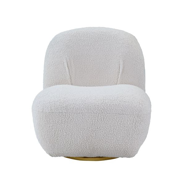 octavio accent chair w/swivel, white teddy sherpa