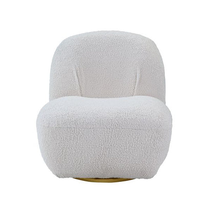 Octavio Accent Chair W/Swivel, White Teddy Sherpa