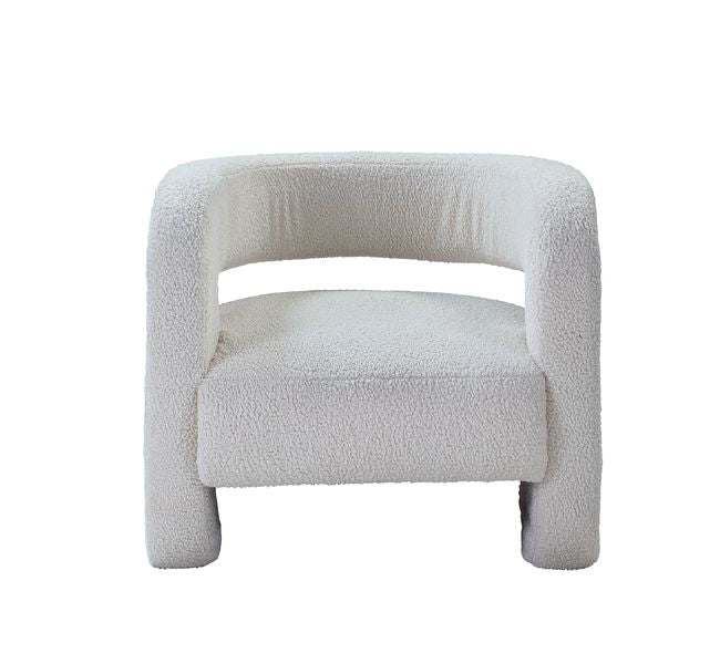 odette accent chair, white teddy sherpa