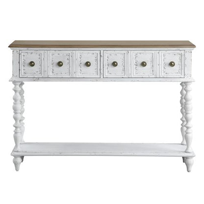 Oldi Console Table, Dark Charcoal & Antique White Finish