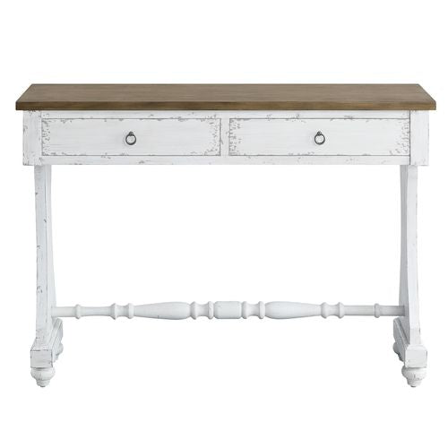 olean console table, antique white finish