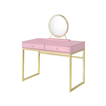 VANITY DESK W/MIRROR & JEWELRY TRAY