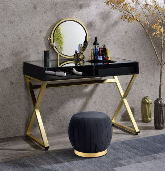 VANITY DESK W/MIRROR & JEWELRY TRAY